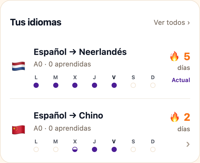 Cada idioma, a tu ritmo.